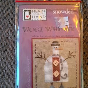 The Vintage Heart in Hand "Wool Whimsy" January Snowman Counted Cross Stitch Kit